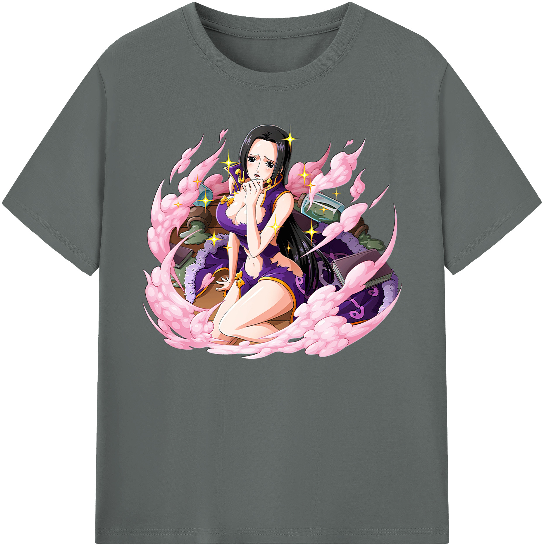ワンピース ボア・ハンコック ONE PIECE Boa·Hancock 綿100％ メンズ半袖Tシャツ｜肌触りやわらか＆通気性